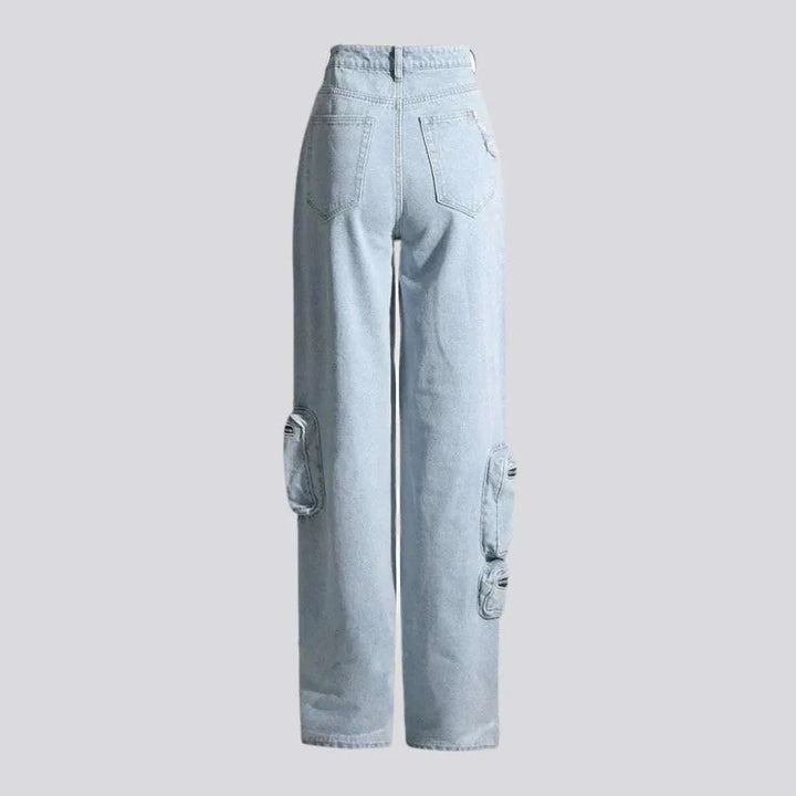Mid-waist light wash women's jeans