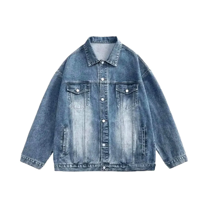 Fashionable Regular Fit 90s Men's Jean Jacket - Blue