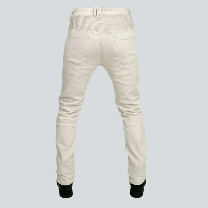 White men's biker jeans