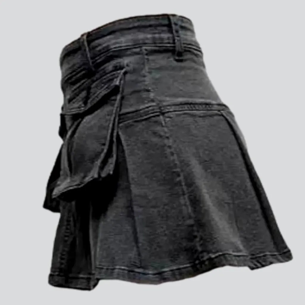 Cargo women's denim skirt