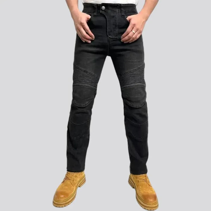 High rise motorcycle men's jeans