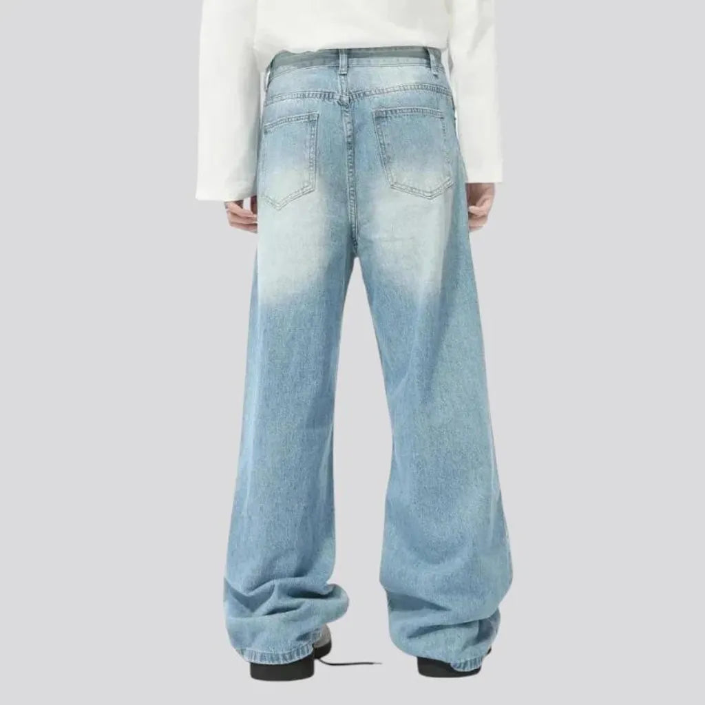 Baggy mid-waist 90s style men's jeans