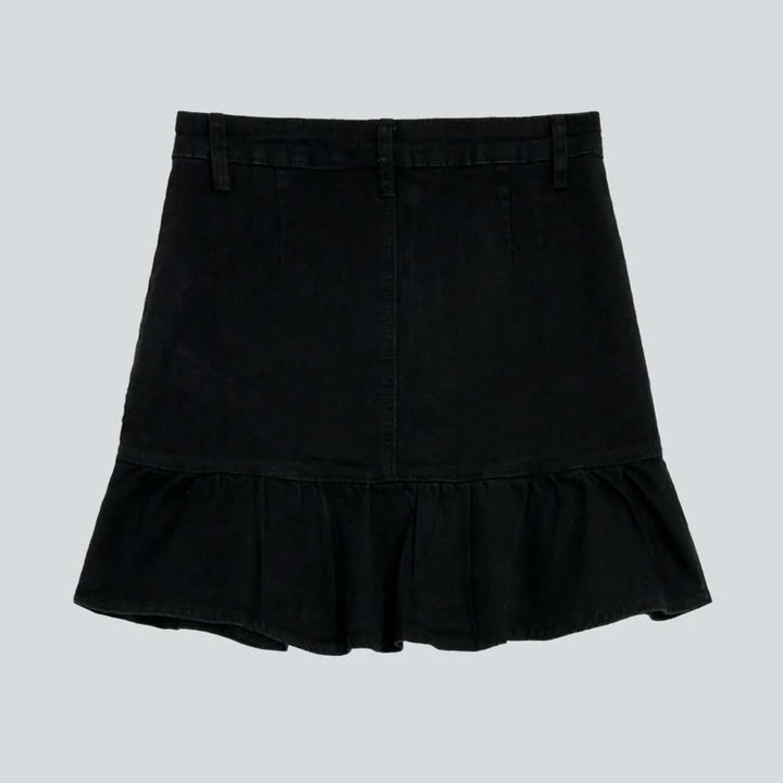 Mini frills jean skirt
