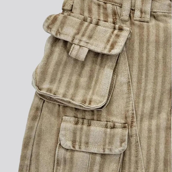 Vertical-stripes jeans skort
 for women