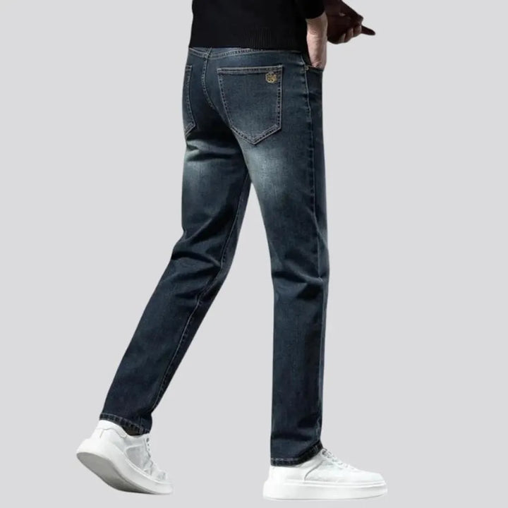 Tapered fit fleece lined men's jeans