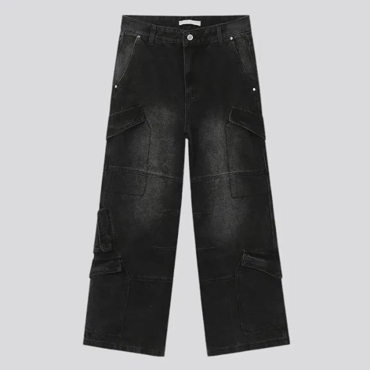 Boho cargo pocket men's jeans