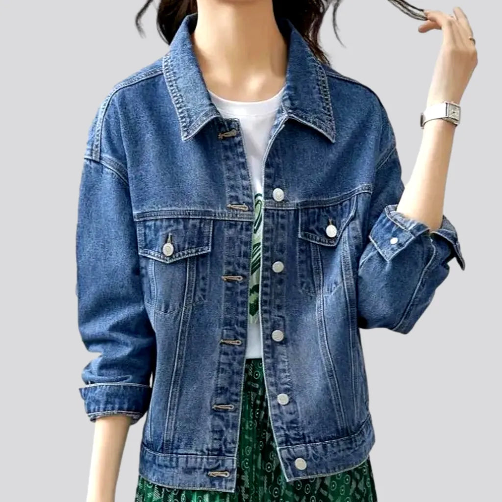 90s medium-wash women's jeans jacket | Jeans4you.shop