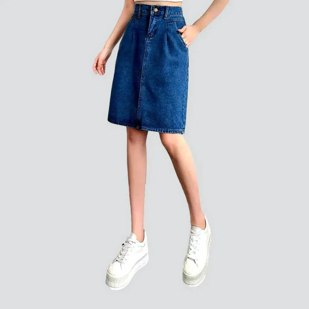 90s pleated-waistline denim skirt
 for women | Jeans4you.shop