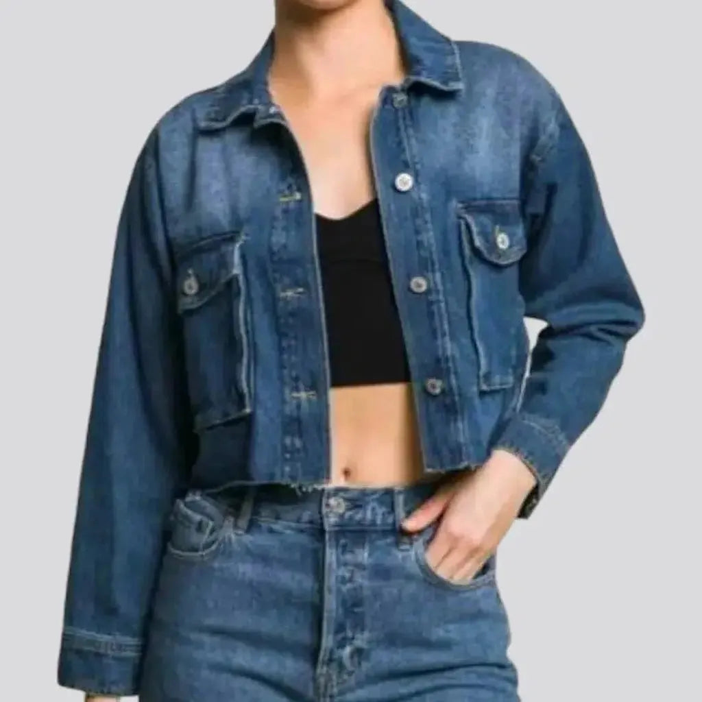 90s raw-hem jeans jacket
 for women | Jeans4you.shop