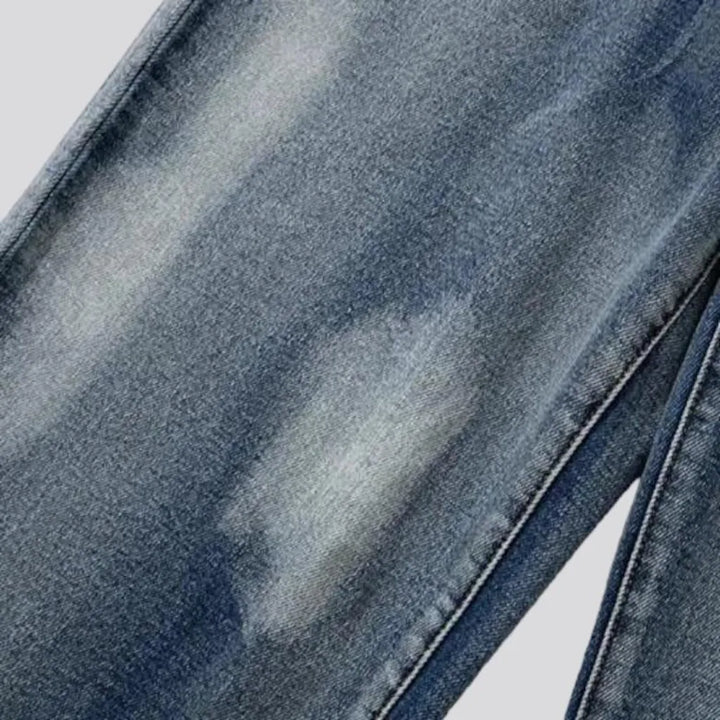 High-waist painted jeans
 for men