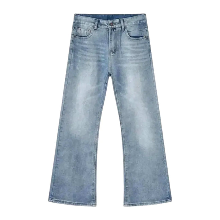 Mid Rise Light Wash Stylish Men's Jeans - Light Blue