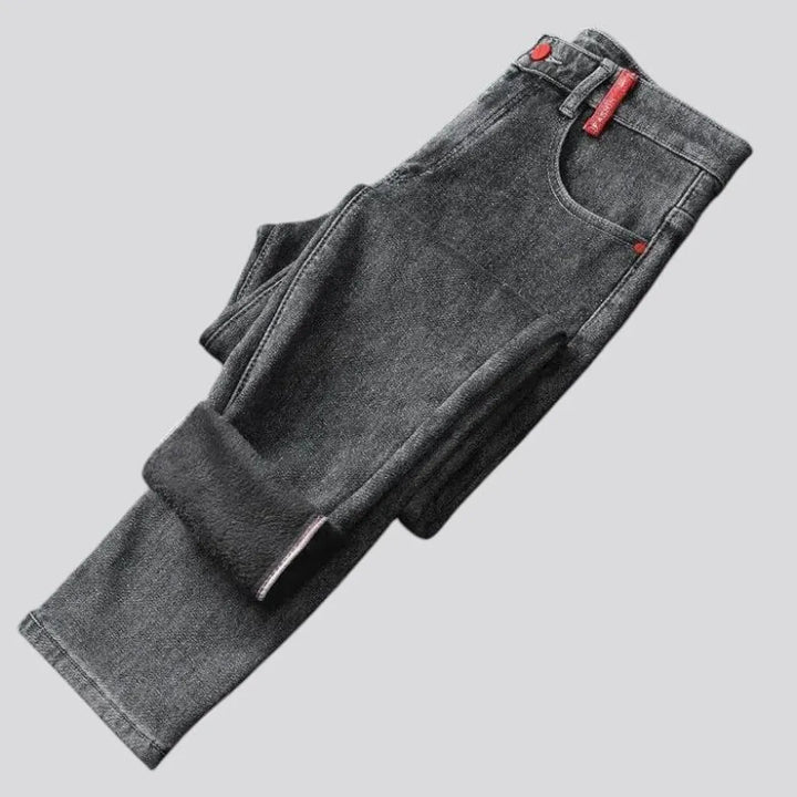 Stretchable warm men's jeans