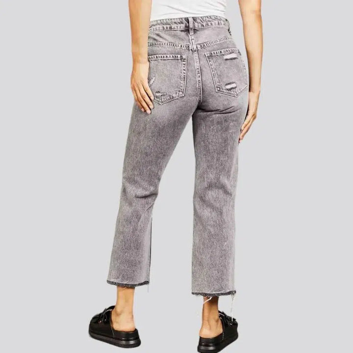 Whiskered straight jeans
 for women