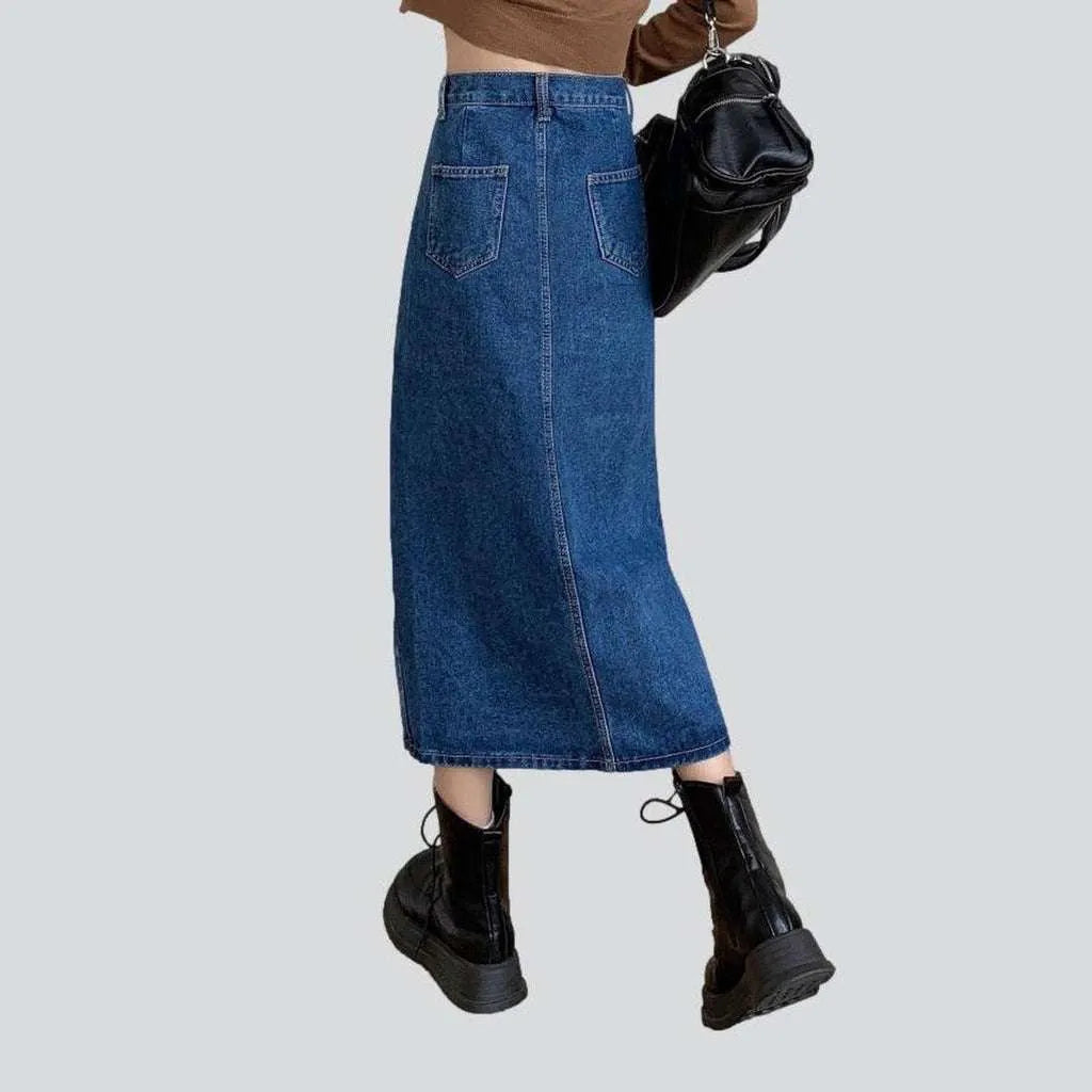 Slim long women's jeans skirt