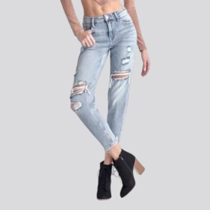 Distressed street jeans
 for ladies