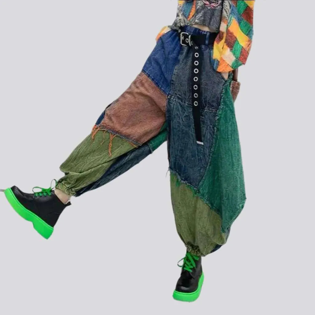 Vintage multi-color denim pants
