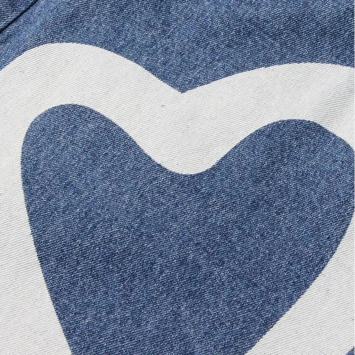 Women's graffiti-heart-print jeans