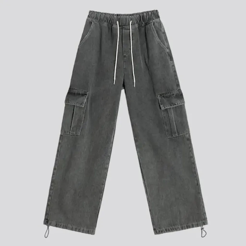 High-waist baggy jean pants