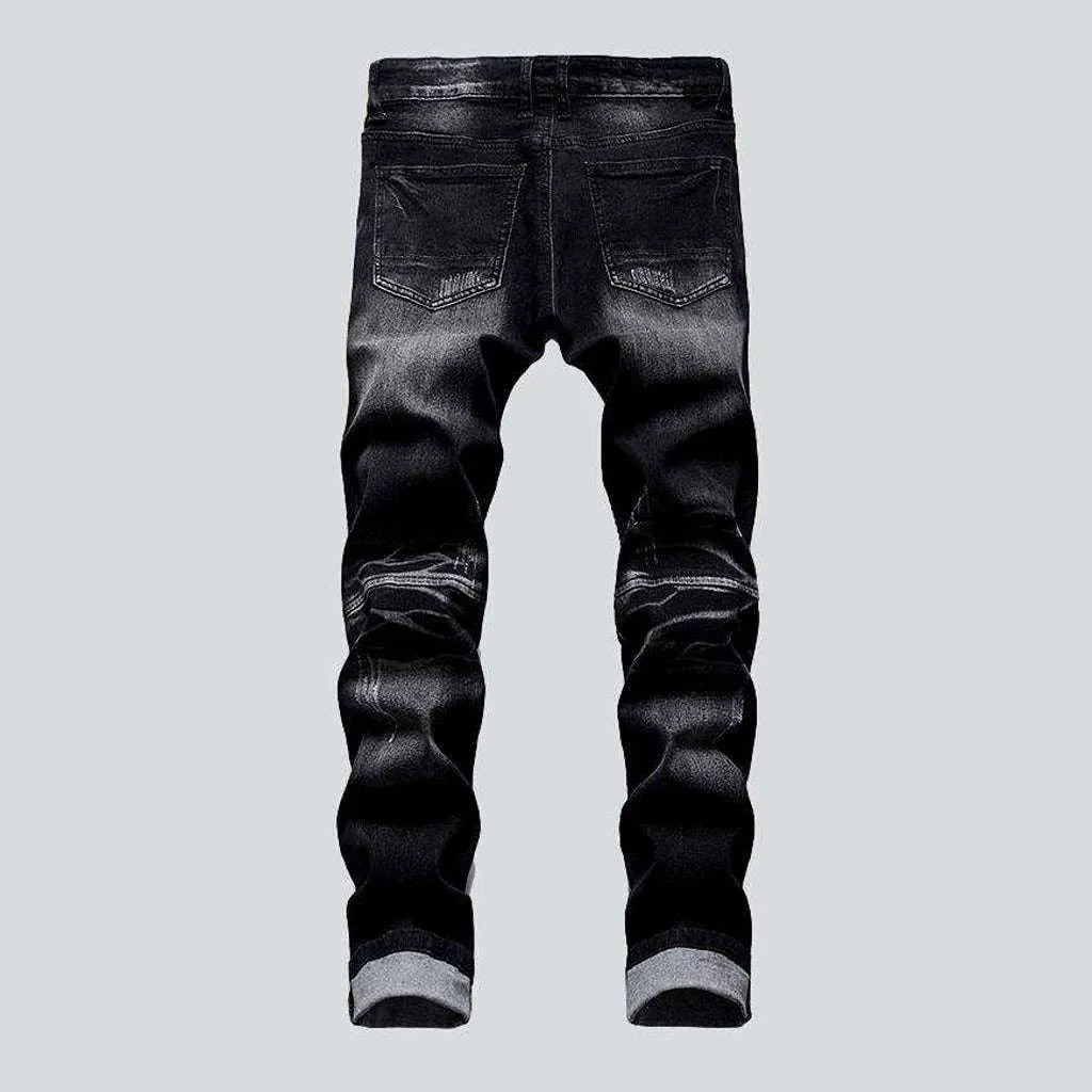Biker jeans with side zippers
