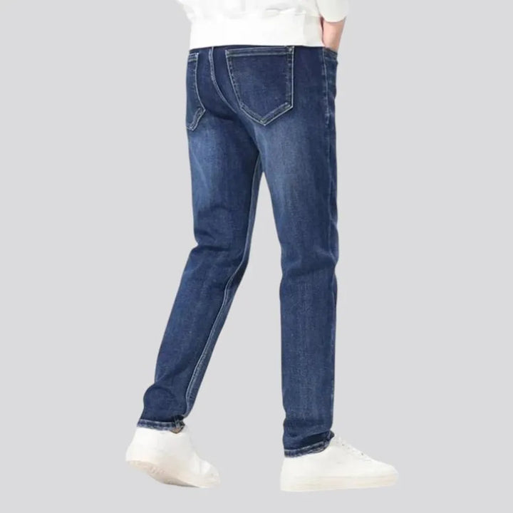 Stretchable mid-waist men's jeans