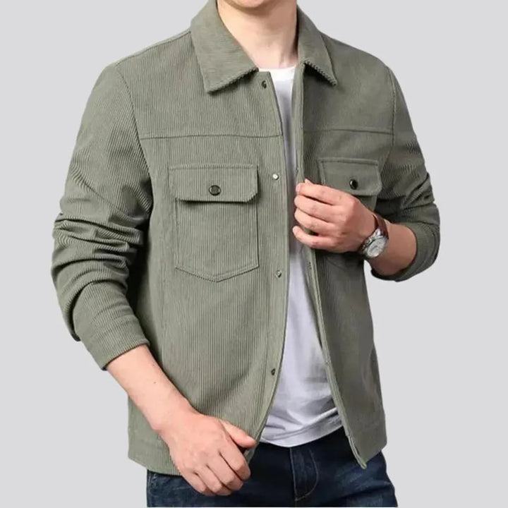 Casual cargo men's corduroy jacket