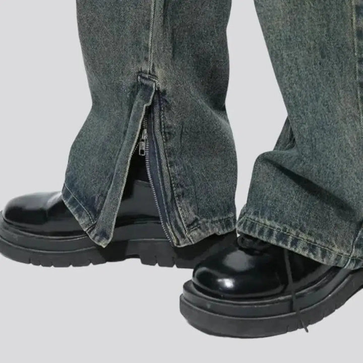 Slouchy men's floor-length jeans