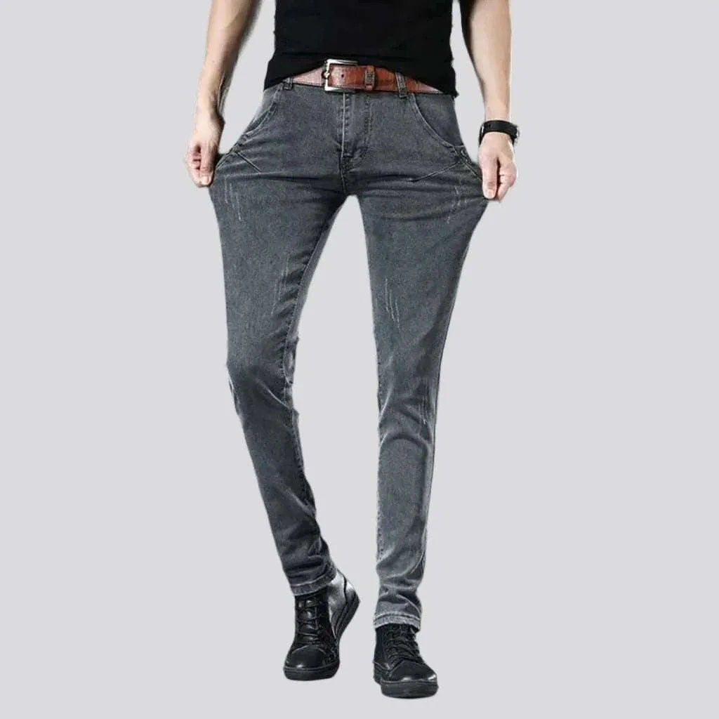 Street men's mid-waist jeans