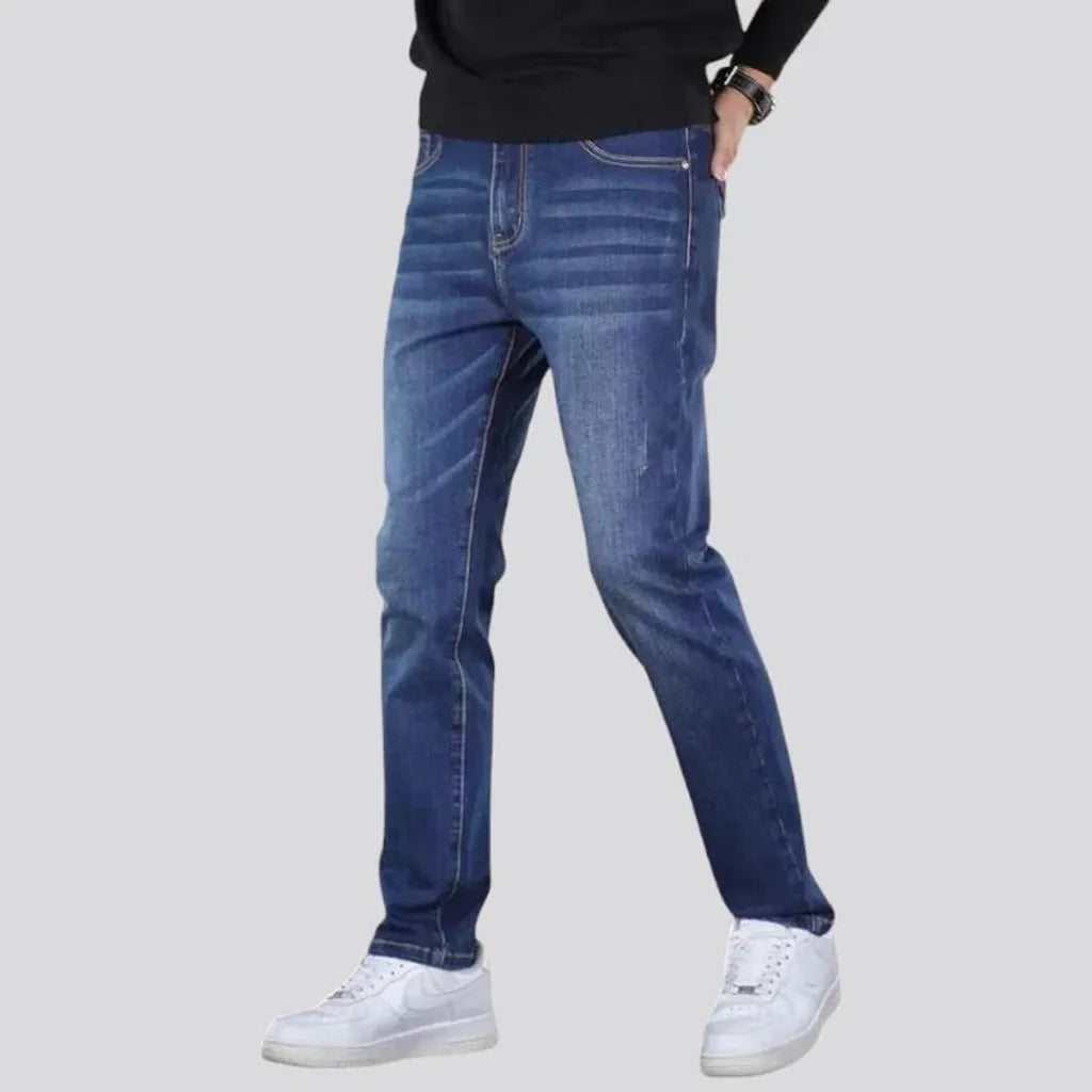 Slim-fit elastic men's jeans