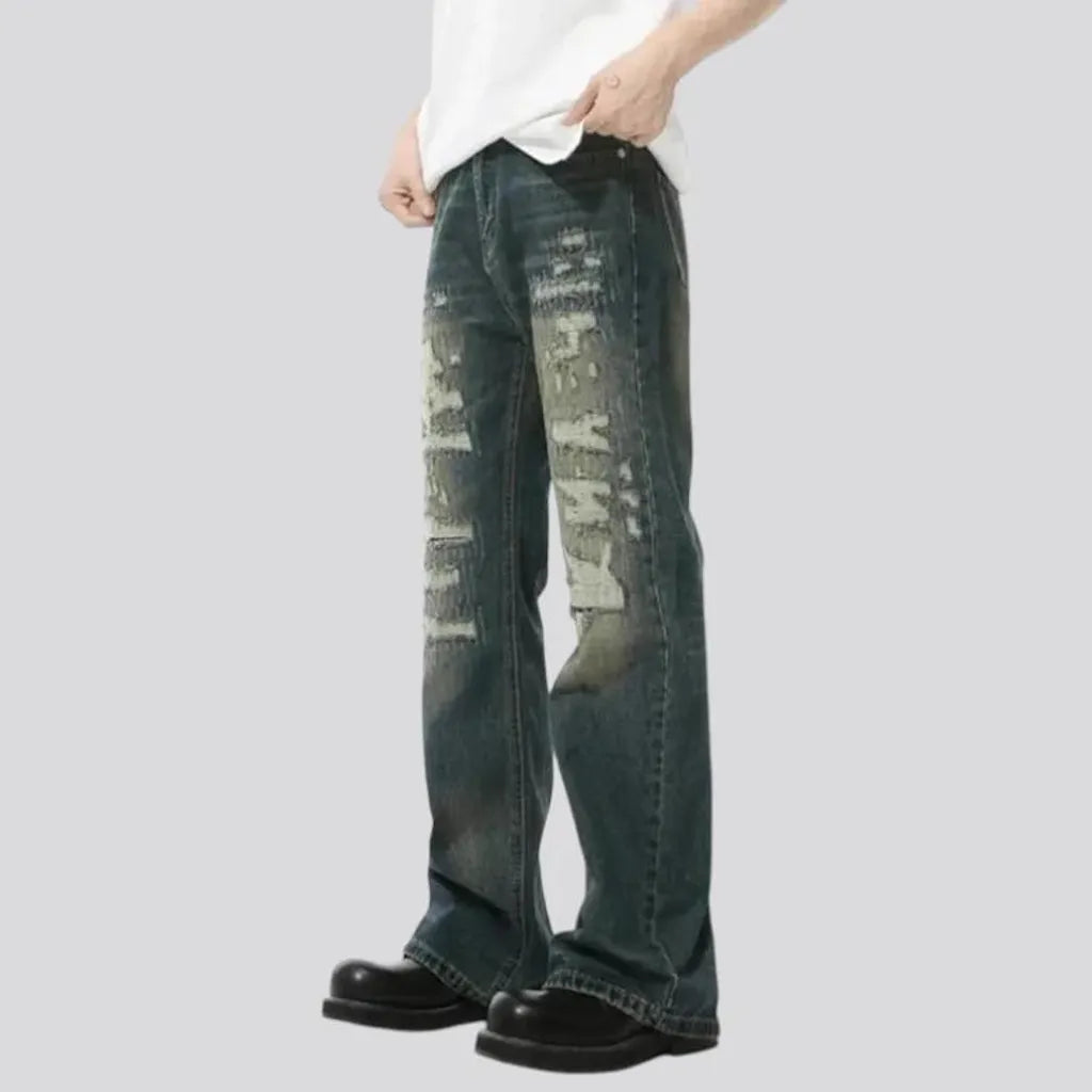 Mid-waist wide fit men's jeans