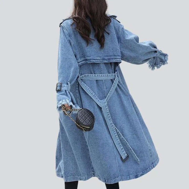 Light blue women's denim coat