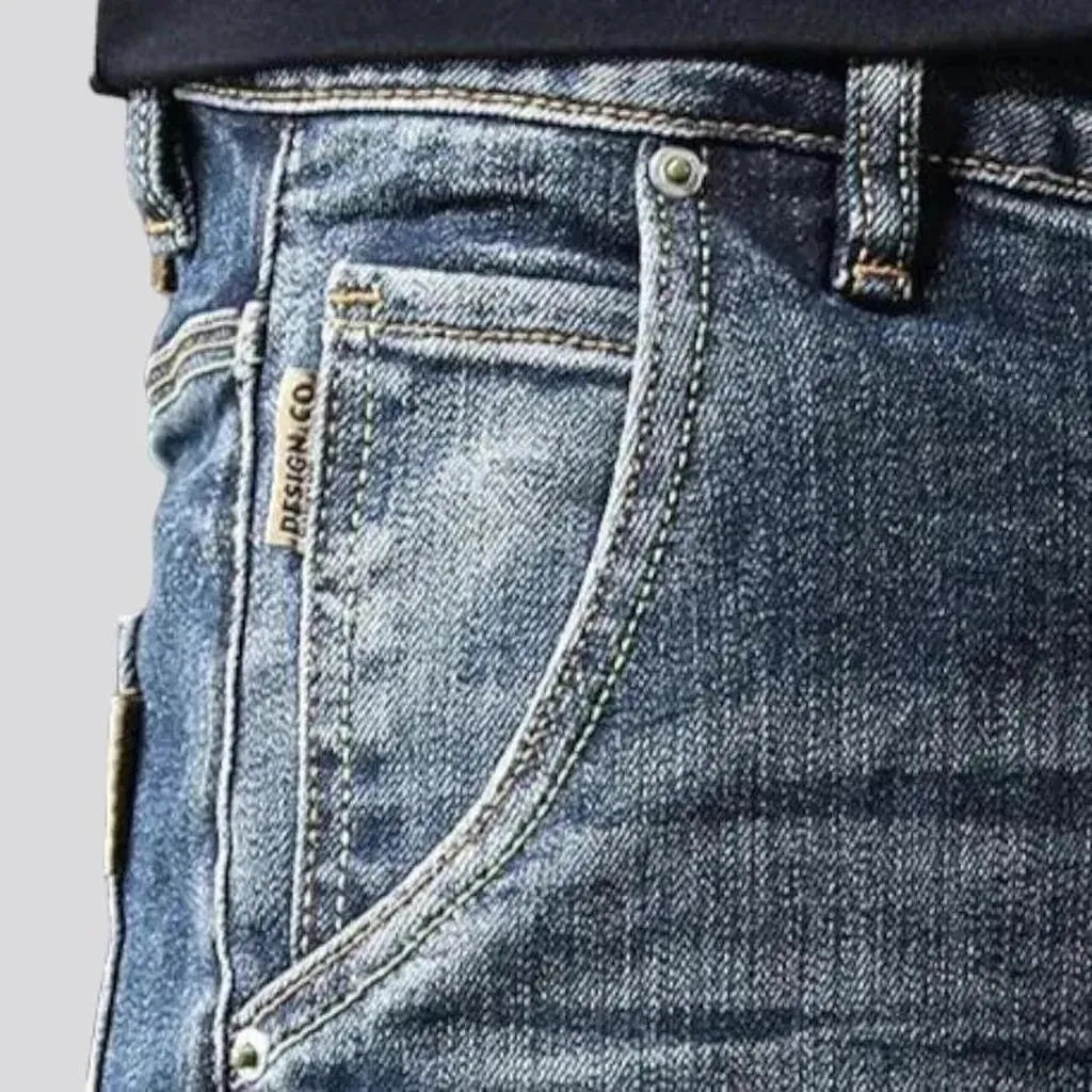 Casual men's dark-wash jeans
