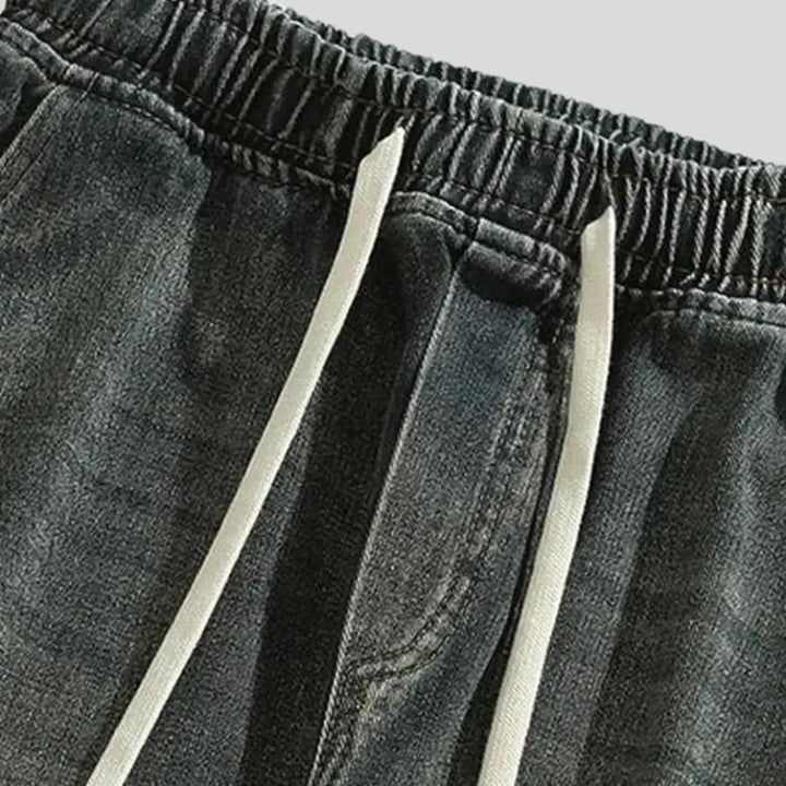 Grey-cast men's high-waist jeans