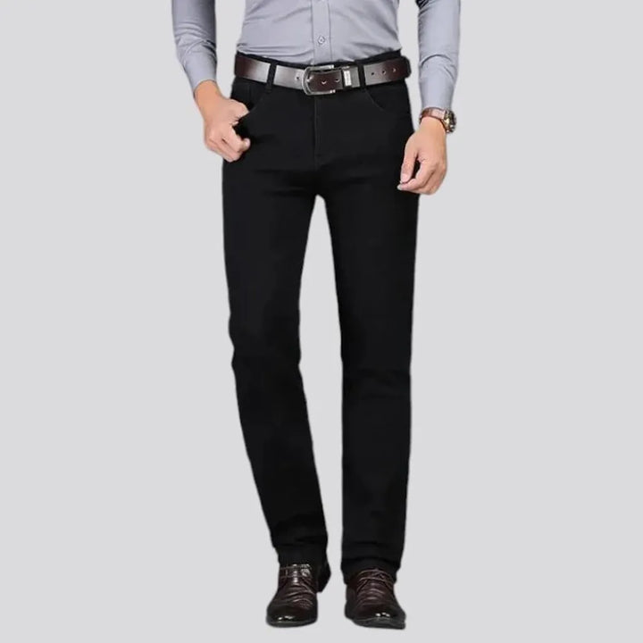 Slim fit monochrome stretchable jeans for men