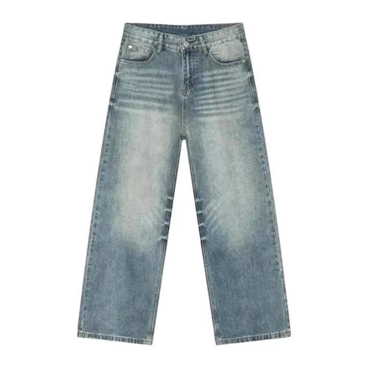 Mid Rise Boho Vintage Men's Jeans - Light Blue