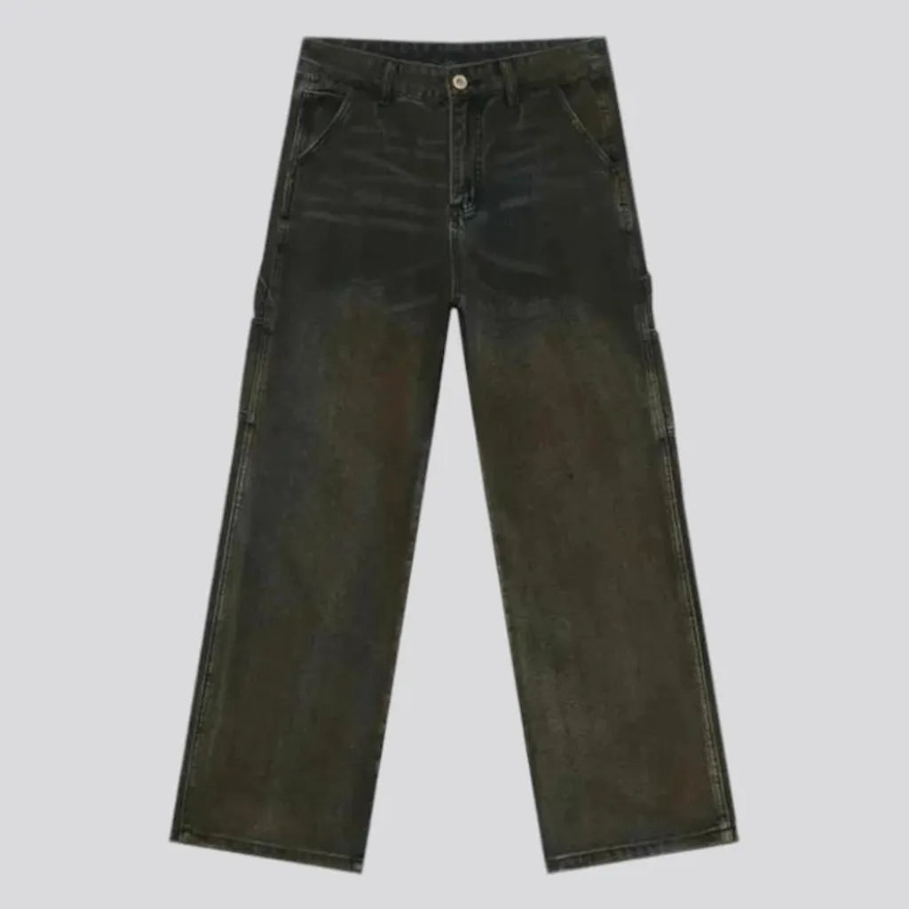 Baggy street style mid rise jeans for men