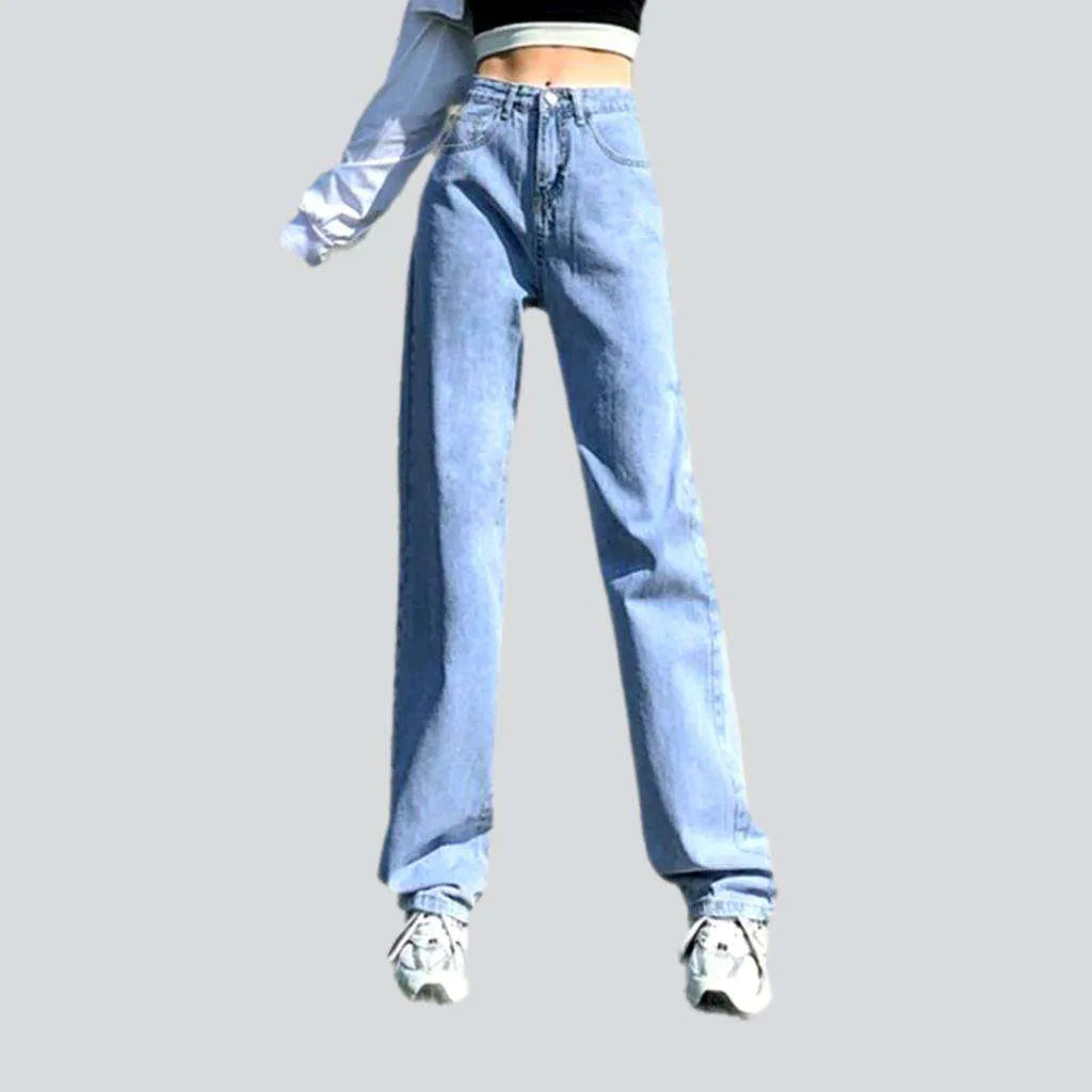 Straight-leg color women's jeans