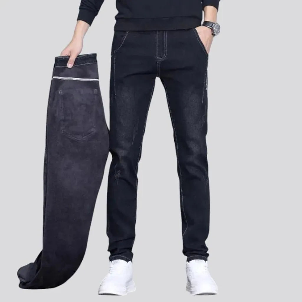 Slim fit dark jeans for men