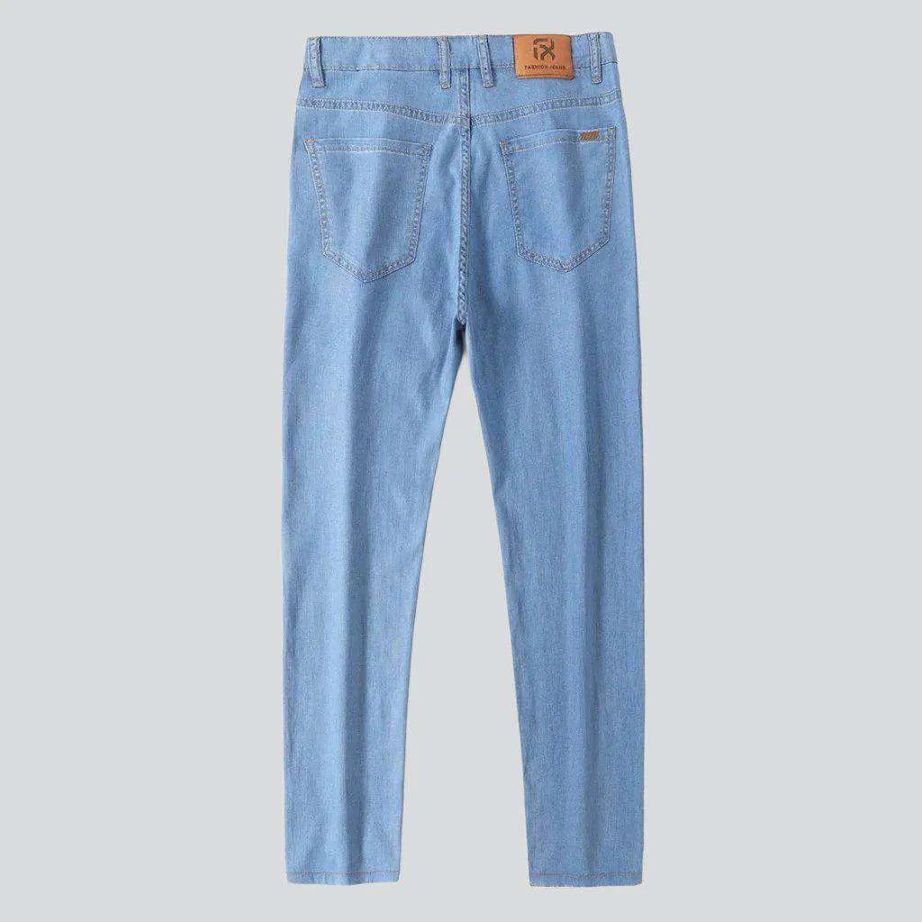 Thin straight casual men's jeans