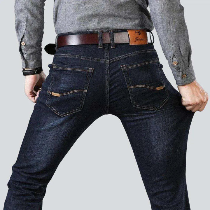 Dark slim stretchy men's jeans