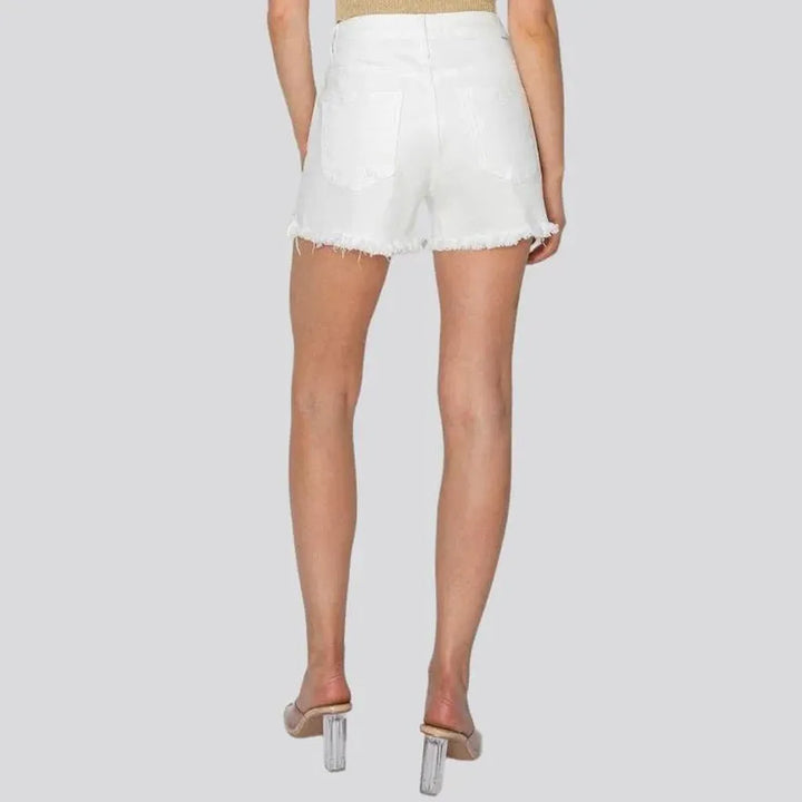 High-waist denim shorts
 for women