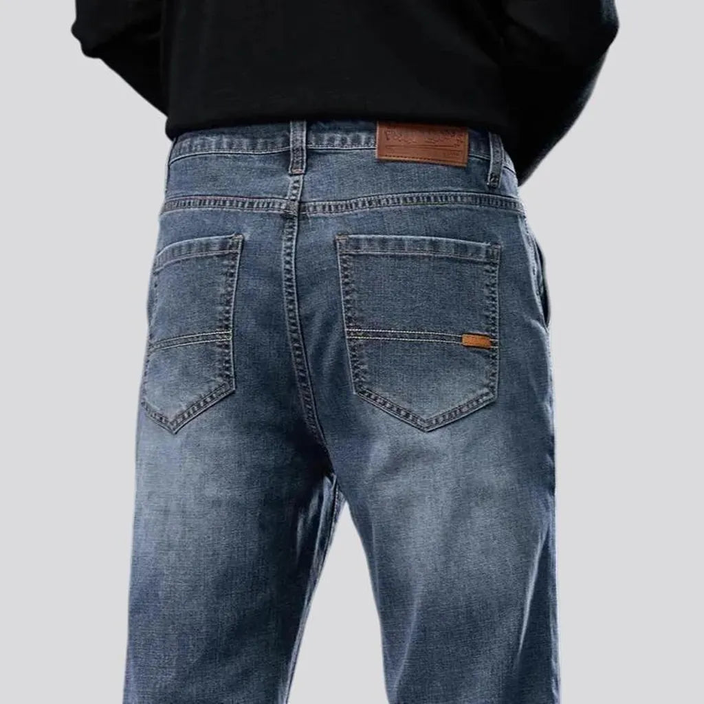 Vintage tapered-fit stretchable men's jeans