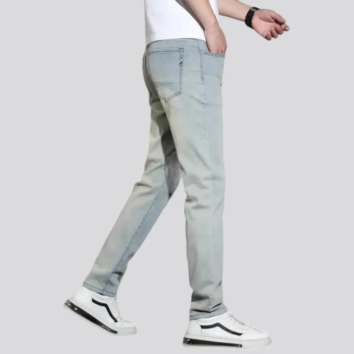 vintage, tapered, sanded, high-waist, 5-pockets, zipper-button, men's jeans | Jeans4you.shop