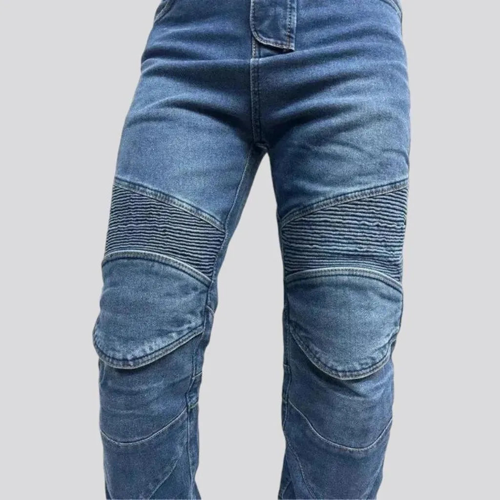 High rise motorcycle men's jeans