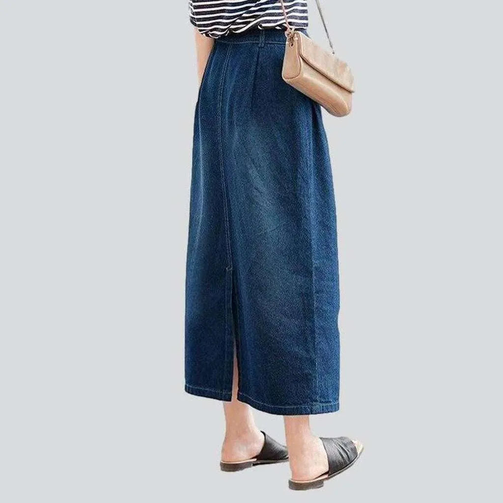 Casual medium wash long skirt