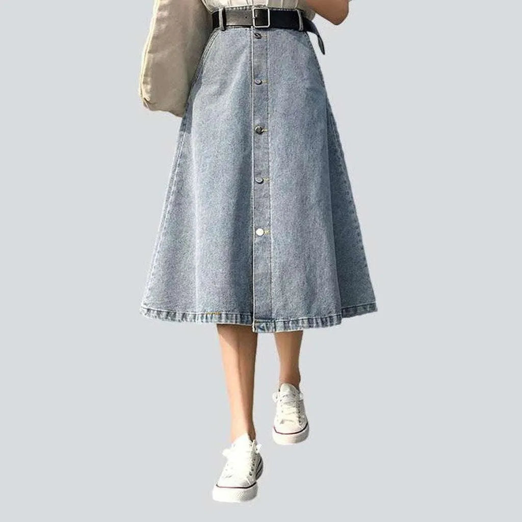A-line button-down denim skirt | Jeans4you.shop
