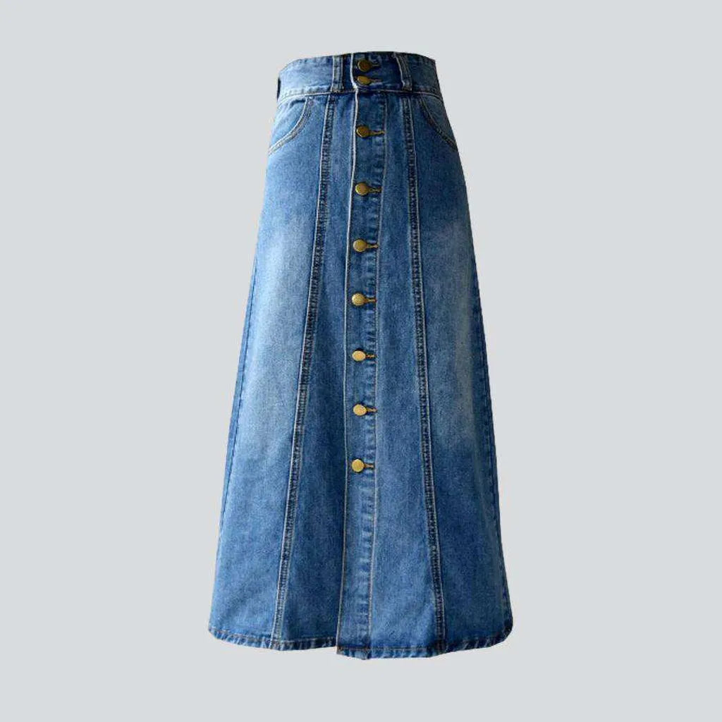 A-line button-down jeans skirt | Jeans4you.shop