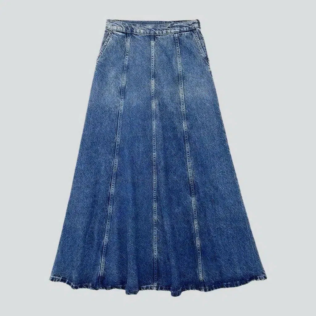 A-line contrast stitching denim skirt
 for ladies | Jeans4you.shop
