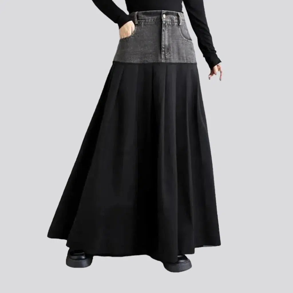 A-line long jean skirt
 for ladies | Jeans4you.shop