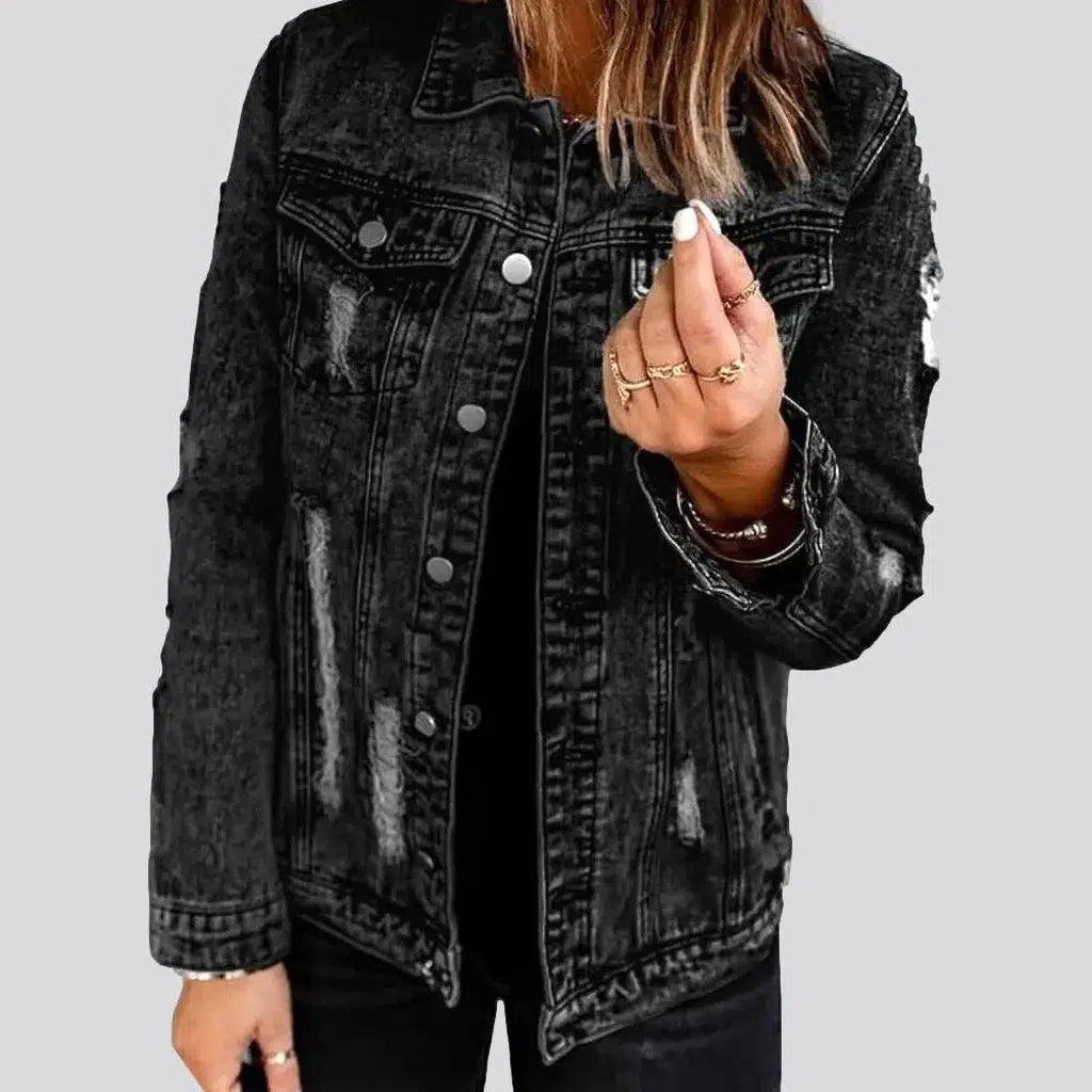Acid-wash women's jeans jacket | Jeans4you.shop
