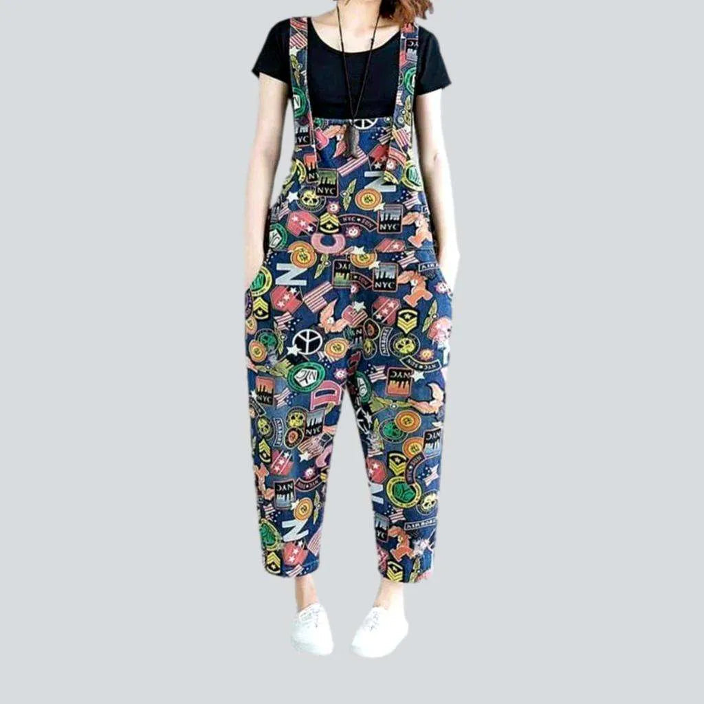 All-over print denim jumpsuit
 for ladies | Jeans4you.shop
